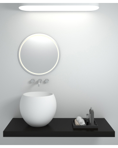 Lavabo rotondo da appoggio in solid surface Bianco opaco - Bukavu - small