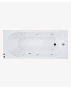 Baignoire blanche brillante avec buses hydro massantes 