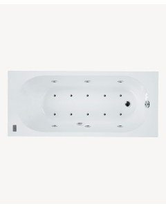 Baignoire acrylique balnéo sans tablier Blanc brillant  de la collection Serena