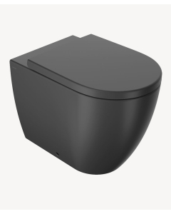 WC a pavimento con sedile incluso Nero opaco - Arc - small
