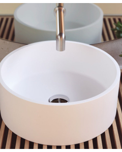 Lavabo da appoggio rotondo Lucena - Bianco Ø40 cm - small