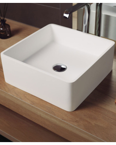 Lavabo quadrato moderno Artana - Bianco 40 cm - small