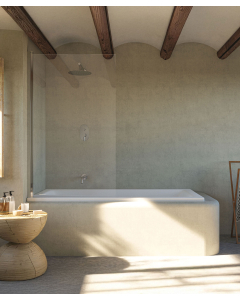 Pare baignoire pivotant avec un profilé en aluminium chromé