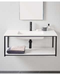 Mobile sospeso Uno metal con piano lavabo - small