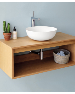 Mobile sospeso Uno wood per lavabo da appoggio - small