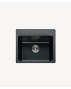 Lavello da cucina singolo 500 mm - granito nero opaco - Alto