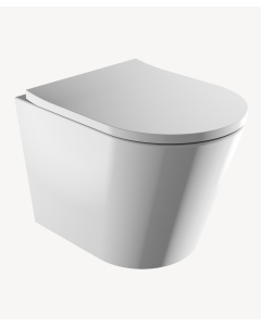 Tampa - WC sospeso con sedile soft-close Bianco lucido - small