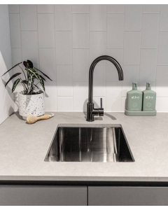 Lavello da cucina singolo 380 mm - gunmetal spazzolato - Balsa