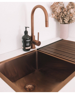 Lavello da cucina doppio 855 mm - rame spazzolato - Tilia - small