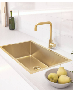 Lavello singolo 750 mm - ottone spazzolato - Hiba - small