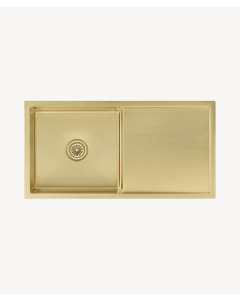 Lavello da cucina singolo 880 mm - ottone spazzolato - Limba