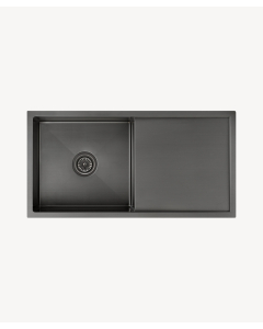 Lavello da cucina singolo 880 mm - gunmetal spazzolato - Limba