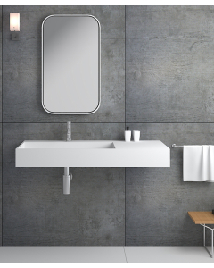 Lavabo rettangolare sospeso in resina minerale Bianco opaco - Bumba