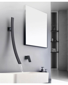 Mitigeur lavabo mural original Noir avec poignée indépendante
