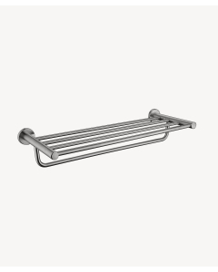 Porte-serviettes mural - Tokio avec 4 barres en nickel brossé, forme ronde