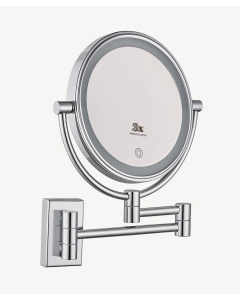 Specchio ingranditore da parete con luce LED - Cromato