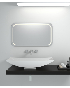 Lavabo rettangolare da appoggio in solid surface Bianco opaco - Gamboma - small