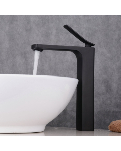 Rubinetto lavabo nero opaco monoforo stile minimal