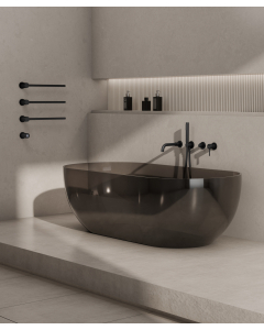 Scaldasalviette elettrico in acciaio inox da parete nero - small