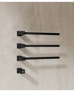 Scaldasalviette elettrico a incasso nero – 3 barre