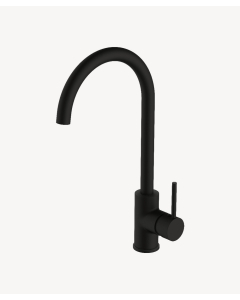 Robinet de cuisine noir design épuré de la collection Corbeau
