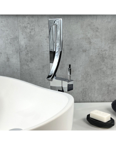 Miscelatore lavabo bagno in ottone cromato