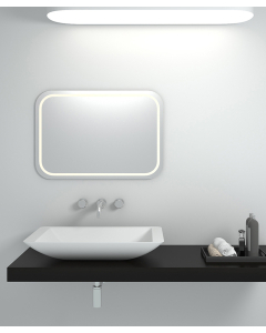 Lavabo rettangolare da appoggio in solid surface Bianco opaco - Niari - small