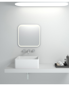 Lavabo quadrato da appoggio in solid surface Bianco opaco - Kouilou - small