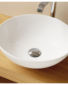 Lavabo in ceramica da appoggio rotondo Bianco lucido - Padova - small