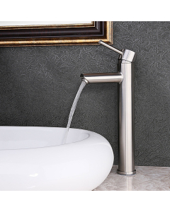 Miscelatore lavabo alto elegante nichel spazzolato