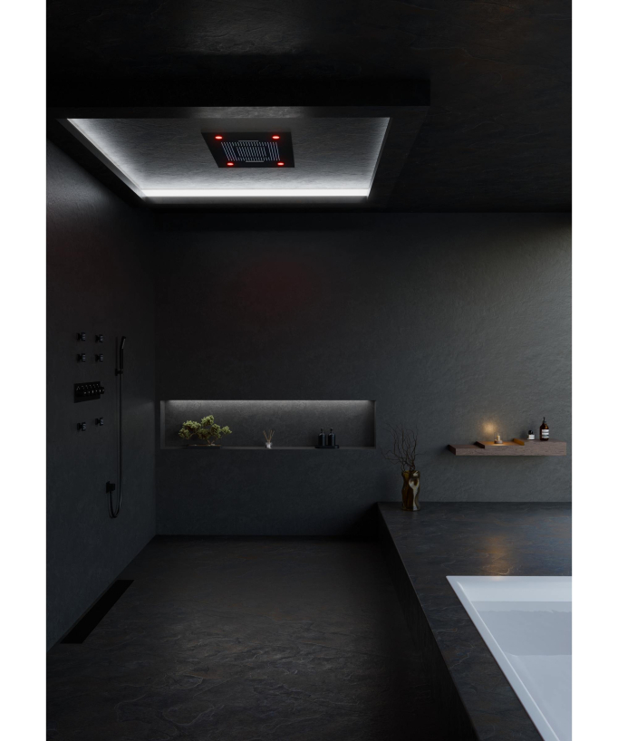 Pannello doccia termostatico multifunzione a LED - 600x800 mm