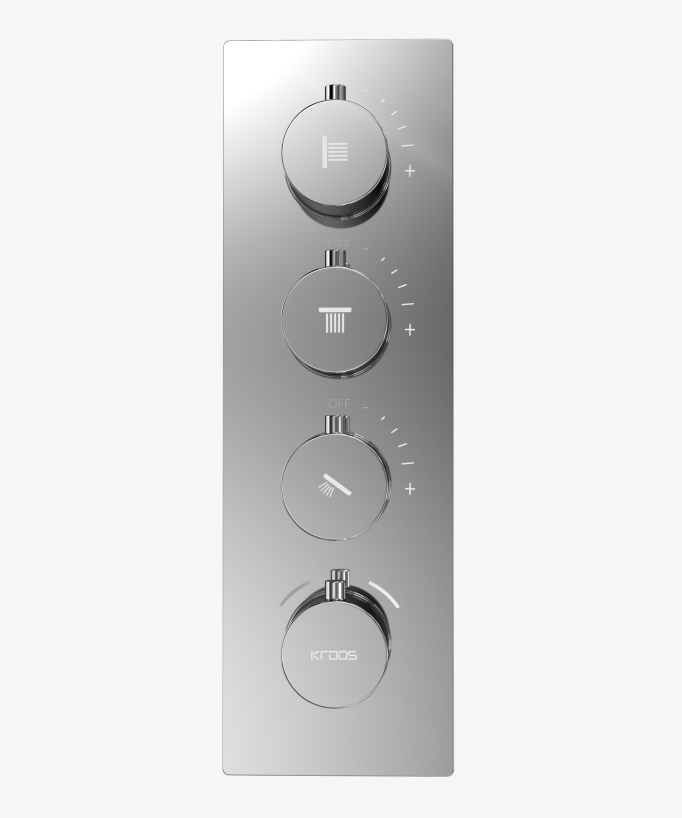 Sistema doccia termostatico a soffitto con getti nascosti 500 mm - Cromo