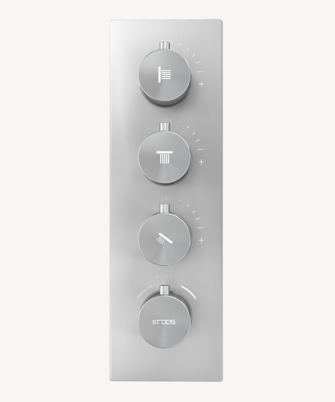 Sistema doccia termostatico a soffitto con getti nascosti 500 mm - Nickel spazzolato