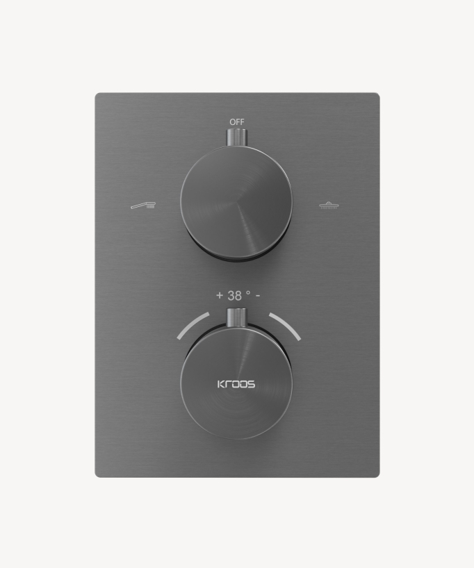 Sistema doccia termostatico a soffitto - Gun métal