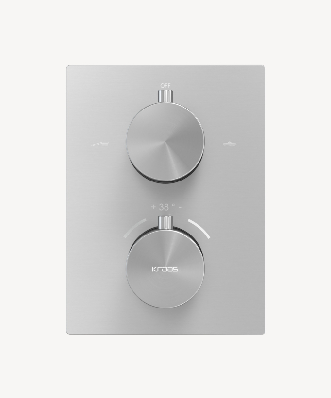 Sistema doccia termostatico a soffitto - Nickel spazzolato