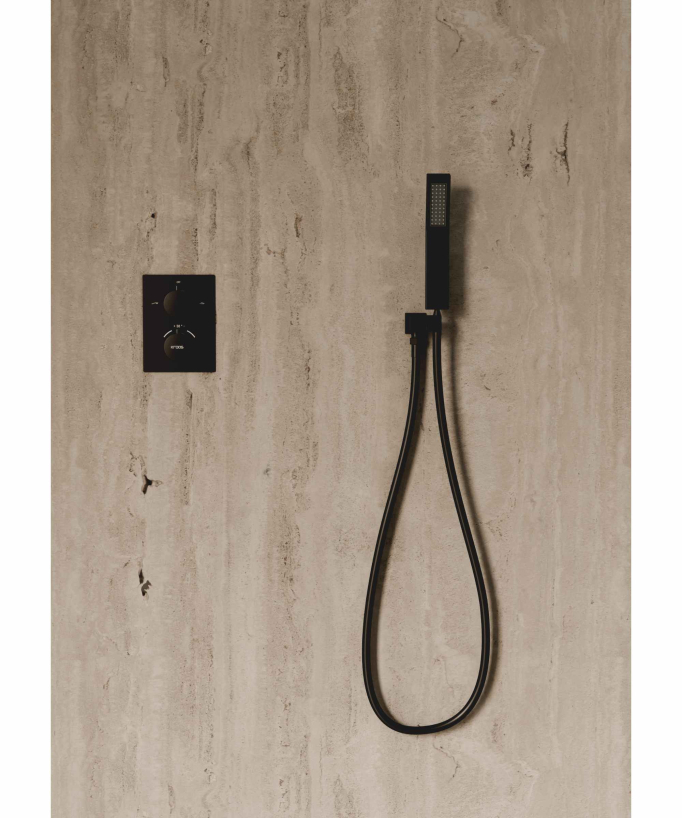 Sistema doccia termostatico a soffitto - Nero