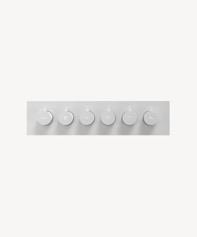 Composizione doccia termostatica con soffione LED e cromoterapia - 80x60 cm - Bianco