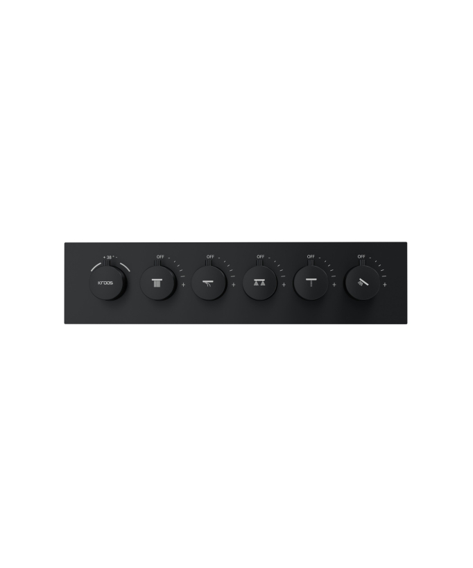 Pannello doccia termostatico con soffione a LED 800x600 mm - Nero