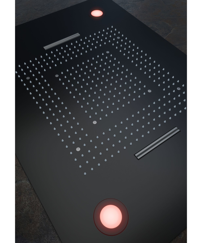Pannello doccia termostatico multifunzione a LED - 600x800 mm
