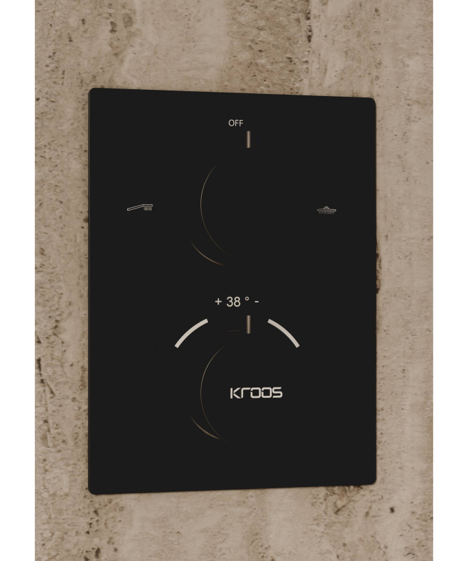 Sistema doccia termostatico a soffitto - Nero
