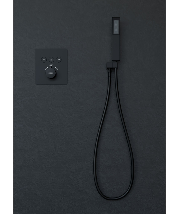 Pacchetto doccia termostatico con effetto cascata Nero - Linosa