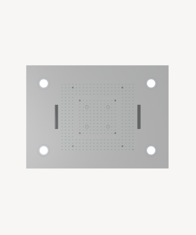Composizione doccia termostatica con soffione LED e cromoterapia - 80x60 cm - Bianco