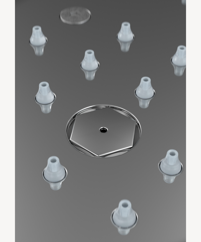 Set doccia termostatico con soffione a pioggia LED e cromoterapia - 80x60 cm