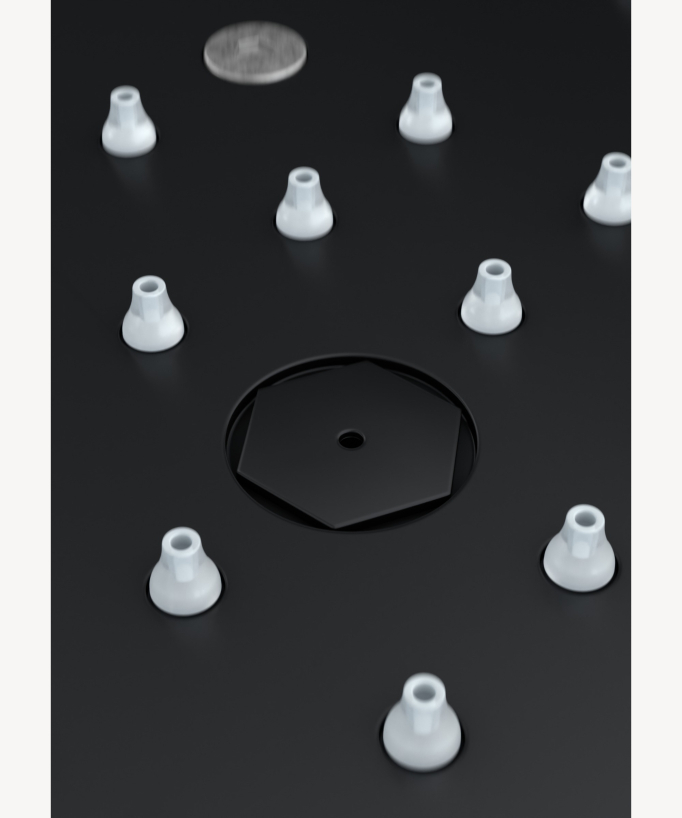 Pannello doccia termostatico con soffione a LED 800x600 mm - Nero