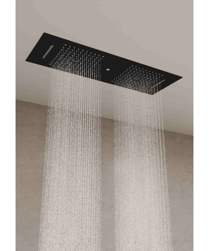 Pacchetto doccia termostatico con 3 getti a LED Nero - 900x300 mm