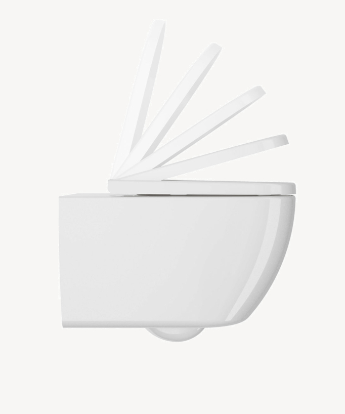WC sospeso con sedile incluso Bianco lucido - Arc