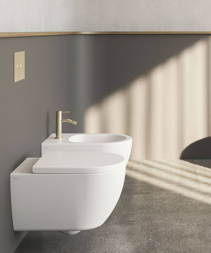 WC sospeso con sedile incluso Bianco opaco - Arc