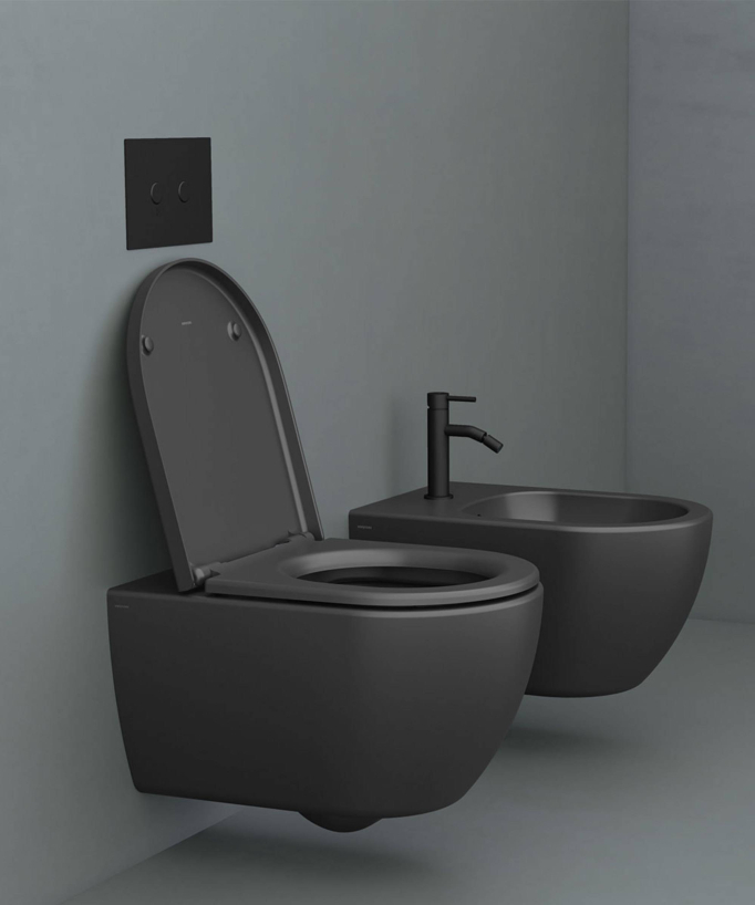 Bidet sospeso in ceramica Nero opaco - Arc
