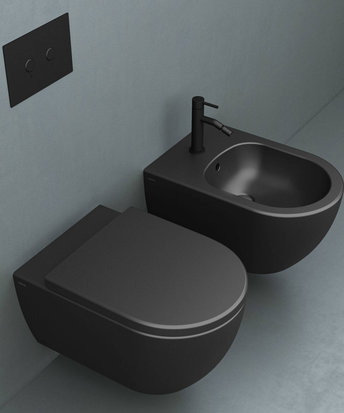 Bidet sospeso in ceramica Nero opaco - Arc