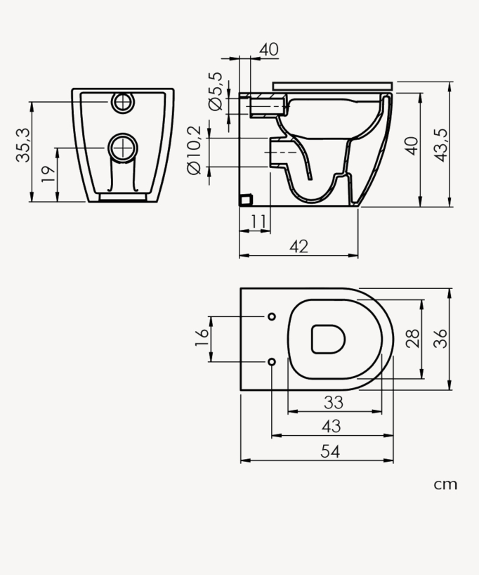 WC a pavimento con sedile incluso Nero opaco - Arc